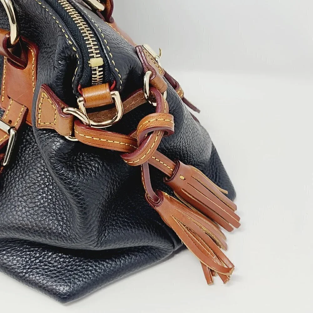 Dooney & Bourke | Large Vintage Black Pebble Grain Flortentine Satchel Bag